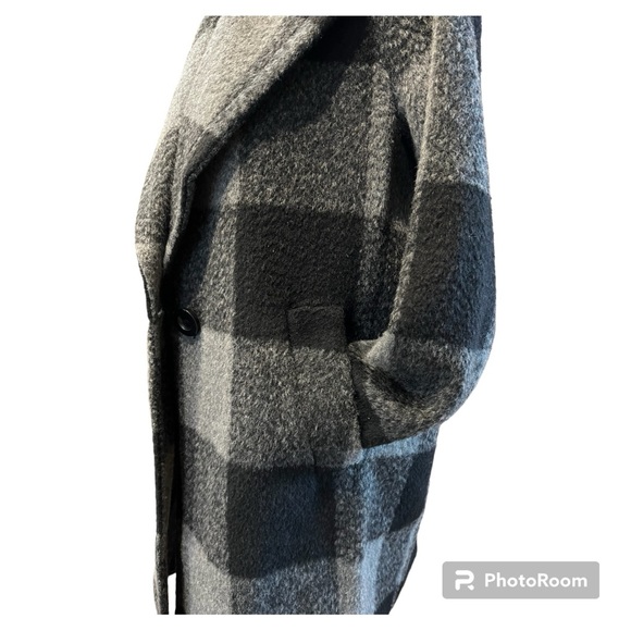 Single breasted wool blend peacoat buffalo check women’s Small S like new - Picture 5 of 9